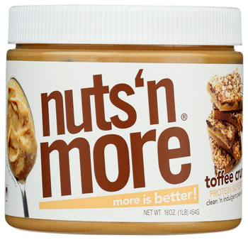 NUTS N MORE: Toffee Crunch High Protein Peanut Butter Spread, 16.3 oz