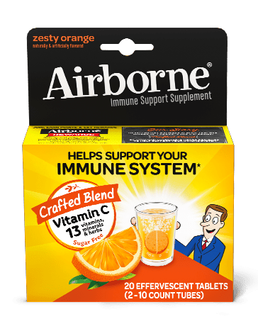 AIRBORNE: Zesty Orange Effervescent Tablets, 20 tb