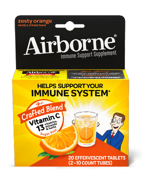 AIRBORNE: Zesty Orange Effervescent Tablets, 20 tb