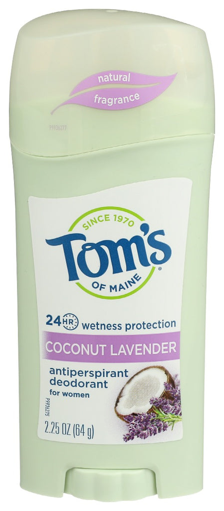 TOMS OF MAINE: Coconut Lavender Antiperspirant Women Deodorant, 2.25 oz