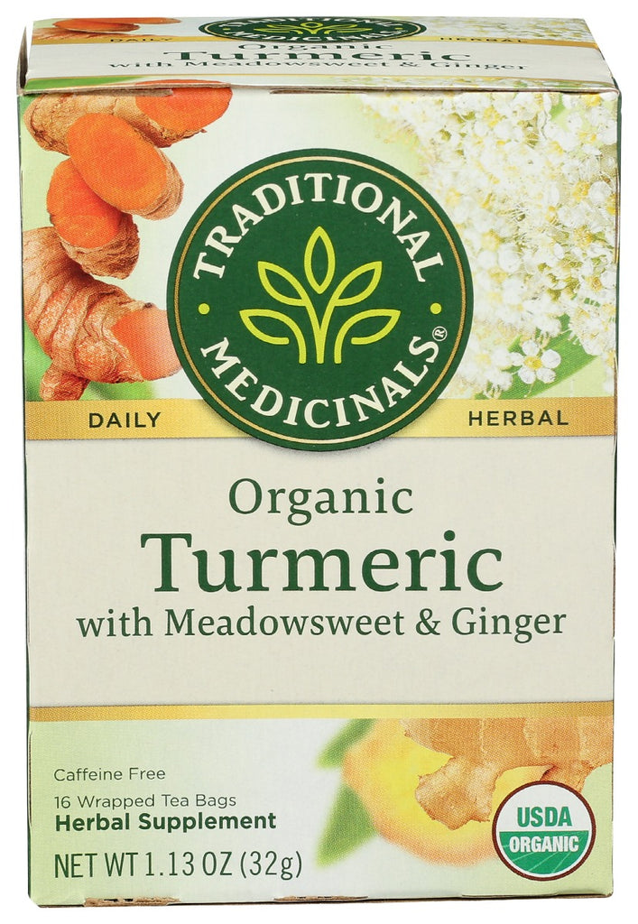 TRADITIONAL MEDICINALS: Organic Turmeric With Meadowsweet and Ginger Tea, 16 bg