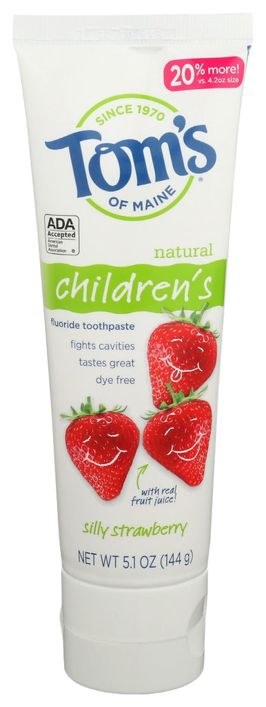 TOMS OF MAINE: Silly Strawberry Children Flouride Toothpaste, 5.1 oz