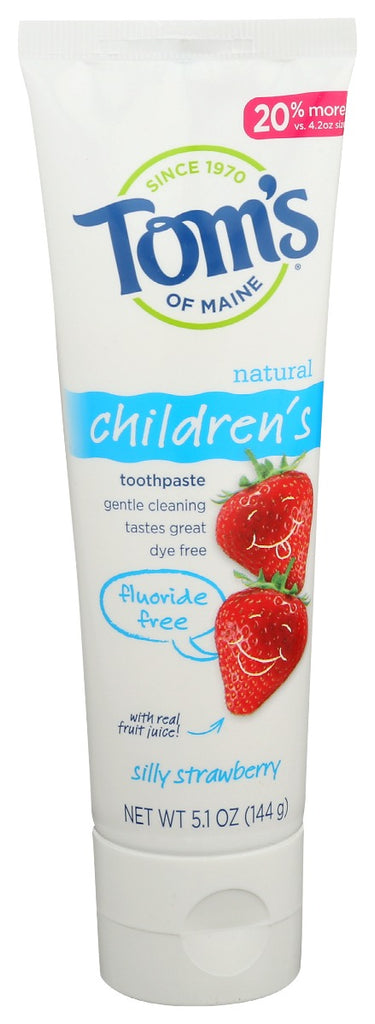 TOMS OF MAINE: Silly Strawberry Flouride Free Toothpaste, 5.1 oz