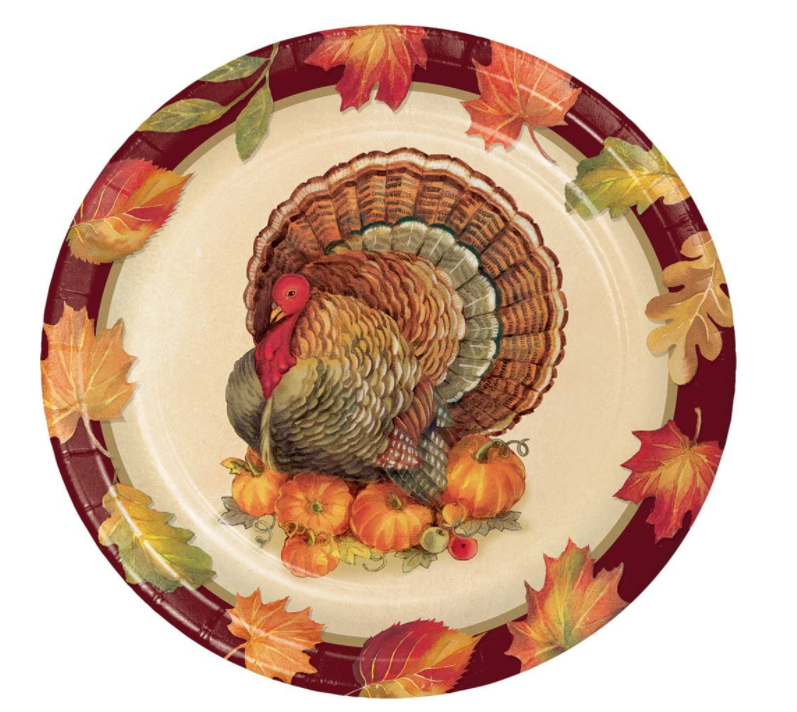 CREATIVE CONVERTING: Turkey Traditional Paper Plate, 8 ea