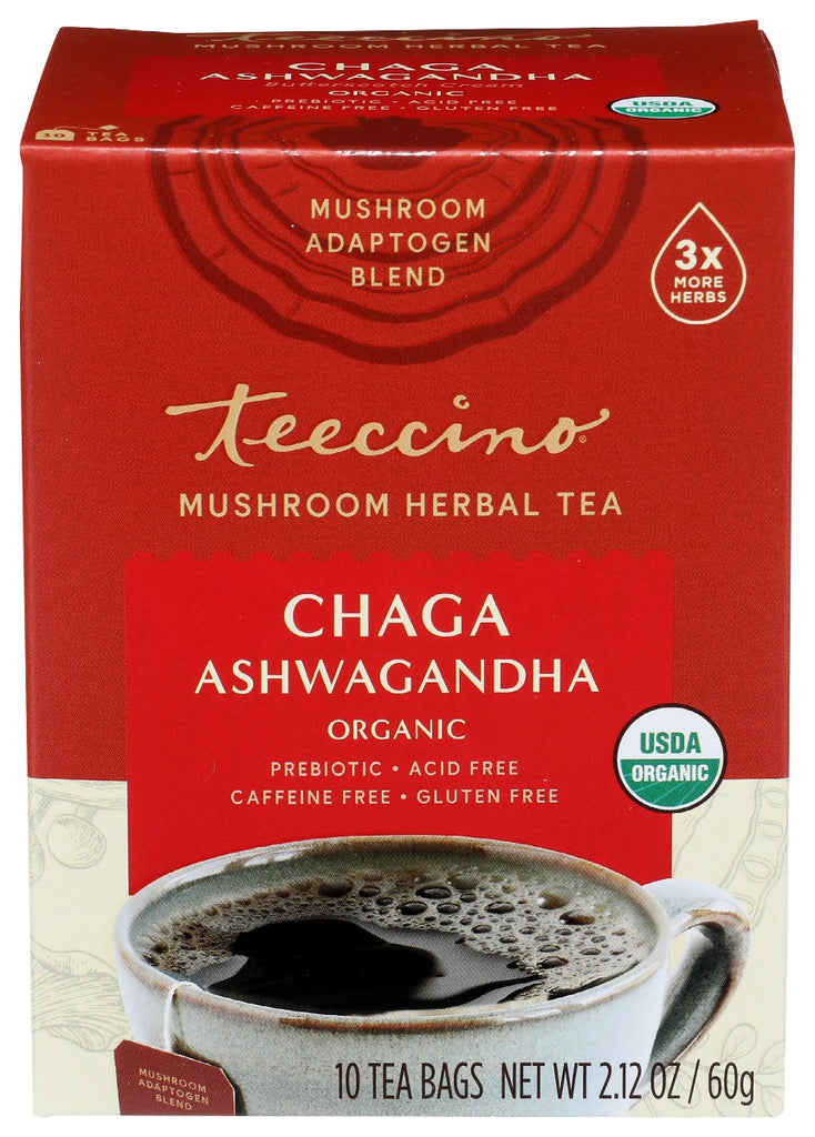 TEECCINO: Tea Chaga Ashwagandha Mushroom, 10 ct