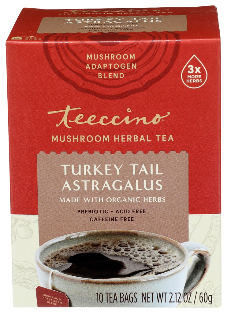 TEECCINO: Tea Turkey Tail Astragalus Mushroom, 10 ct