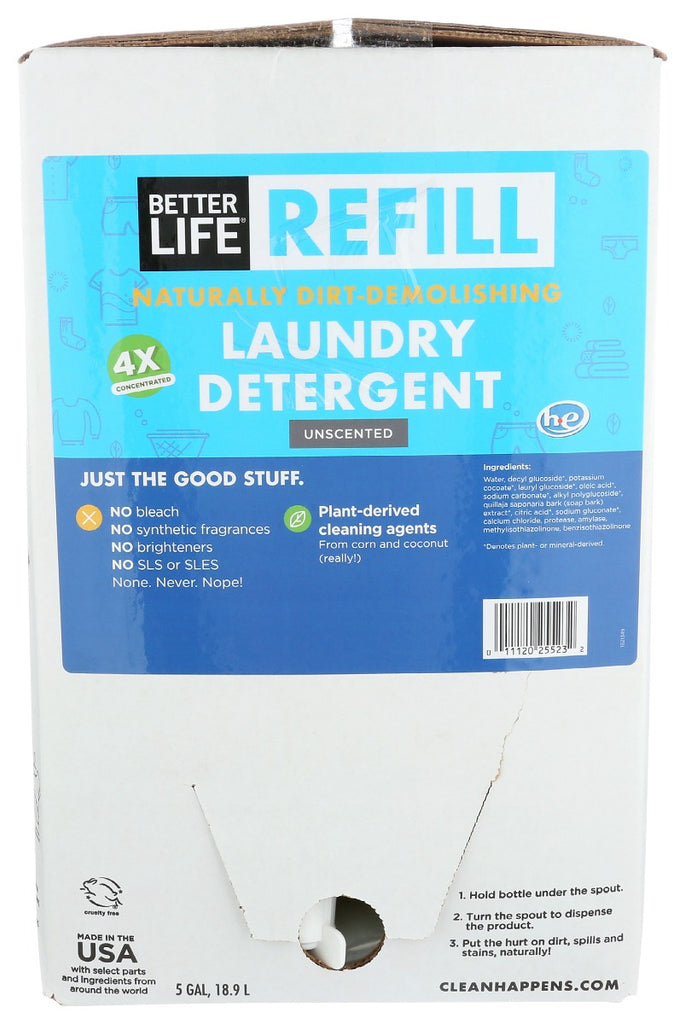 BETTER LIFE: Laundry Detergent Unscented, 5 ga