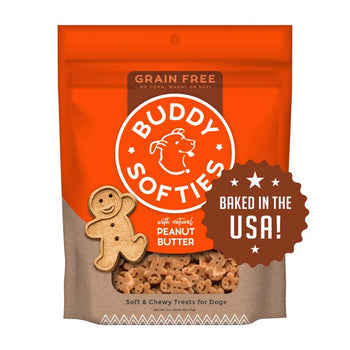 BUDDY BISCUITS: Grain Free Soft and Chewy Treats Peanut Butter, 5 oz