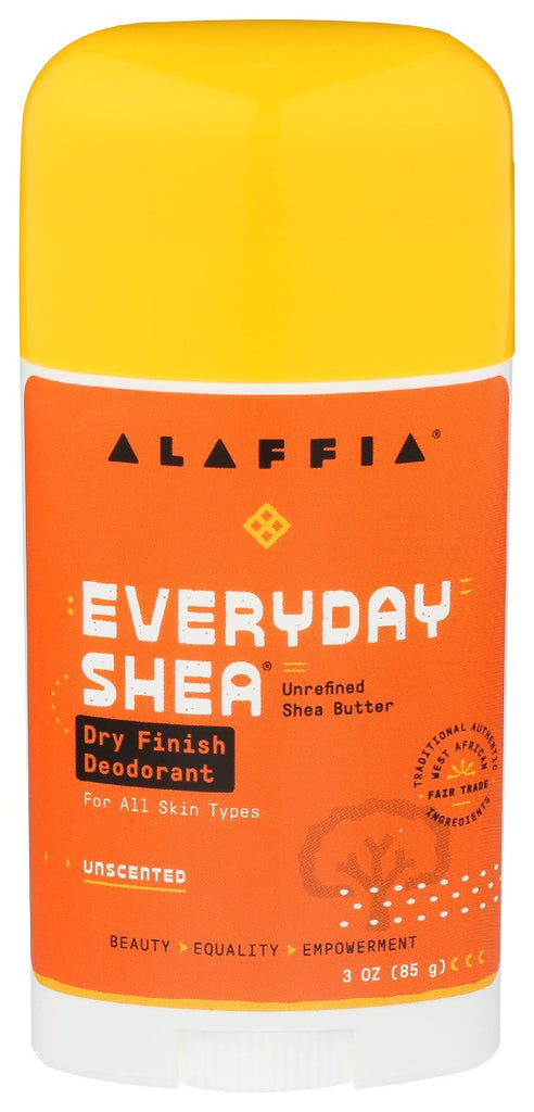 ALAFFIA: Everyday Shea Dry Finish Deodorant Unscented, 3 oz