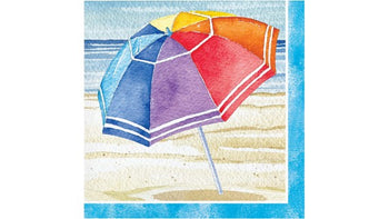 CREATIVE CONVERTING: Beach Umbrella Beverage Napkin, 16 ea
