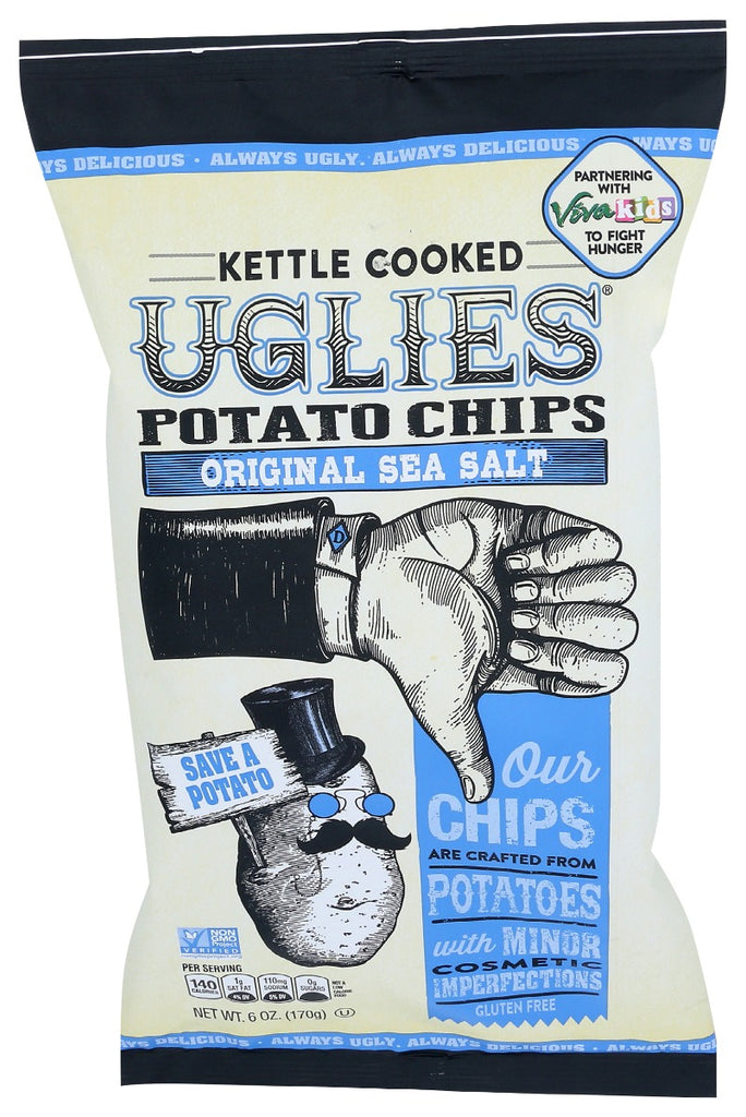 UGLIES: Sea Salt Kettle Chips, 6 oz