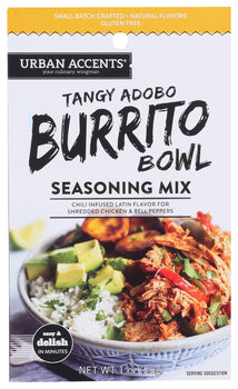 URBAN ACCENTS: Tangy Adobo Burrito Bowl Seasoning Mix, 1 oz