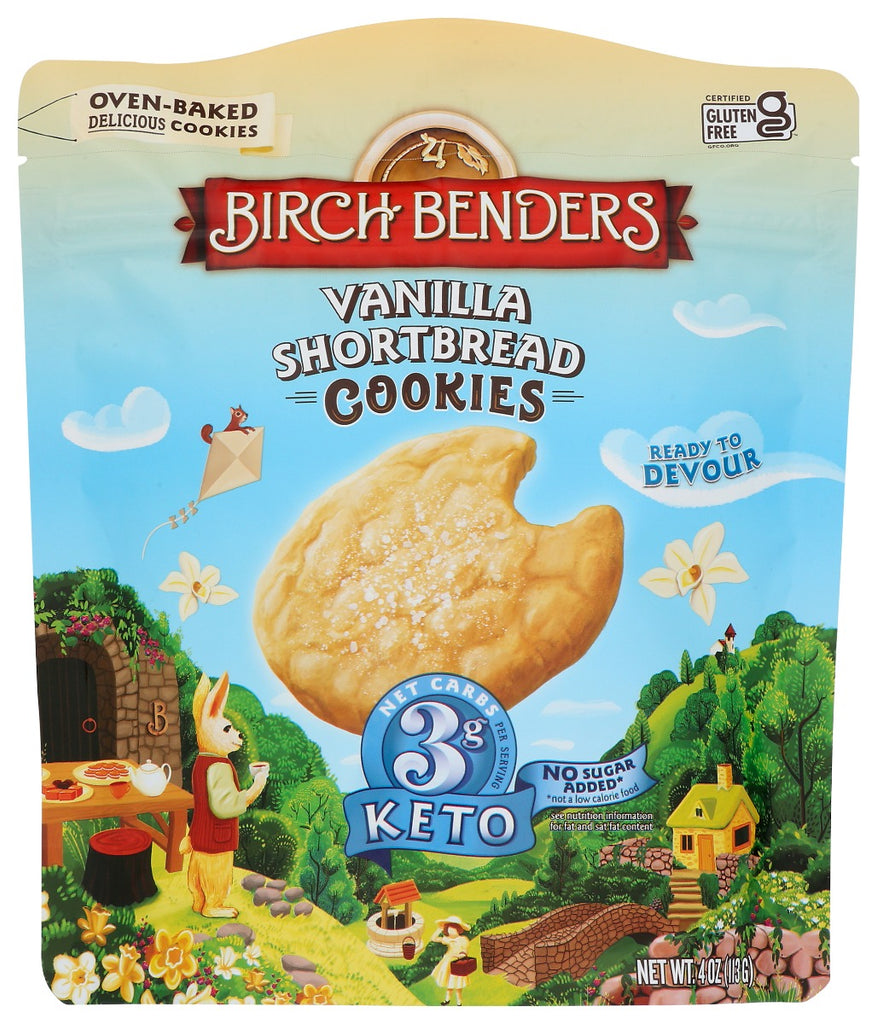 BIRCH BENDERS: Vanilla Shortbread Cookies, 4 oz