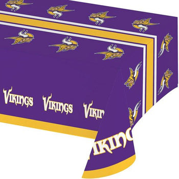 CREATIVE CONVERTING: Minnesota Vikings Table Cover, 1 ea