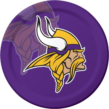 CREATIVE CONVERTING: Minnesota Vikings Dinner Plate, 8 ea