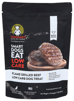 VISIONARY PET FOODS: Flame Grilled Beef Dog Treats, 7 oz