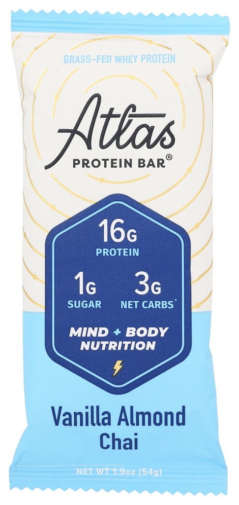 ATLAS BARS: Vanilla Almond Chai Protein Bar, 1.9 oz