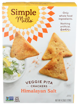 SIMPLE MILLS: Himalayan Salt Veggie Pita Crackers, 4.25 oz