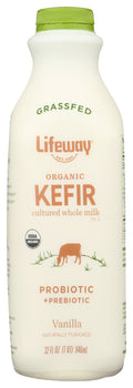 LIFEWAY: Organic Vanilla Whole Milk Grassfed Kefir, 32 oz