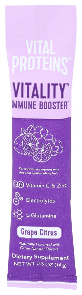 VITAL PROTEINS: Vitality Immune Booster Grape Citrus, 14 gm