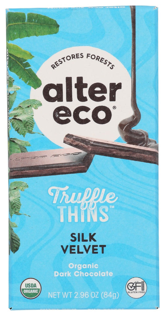 ALTER ECO: Silk Velvet Truffle Thins Chocolate Bar, 2.96 oz