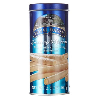 ROYAL DANSK: Luxury Wafers with Vanilla Creme Filling, 3.5 oz