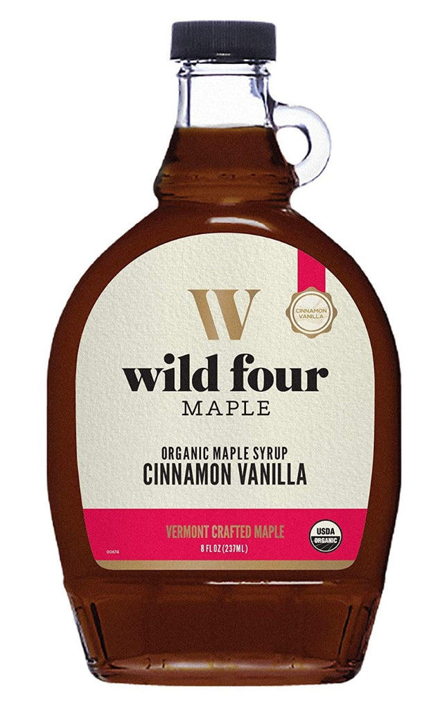 WILD FOUR: Organic Maple Syrup Cinnamon Vanilla, 8 fo