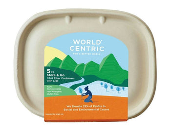 WORLD CENTRIC: 32 Oz Fiber Containers with Lids, 5 ct