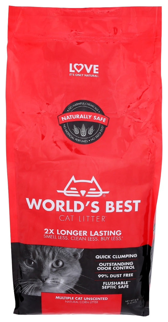 WORLDS BEST CAT LITTER: Multiple Cat Unscented, 8 lb