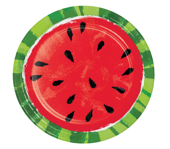 CREATIVE CONVERTING: Juicy Watermelon Dinner Plate, 8 ea