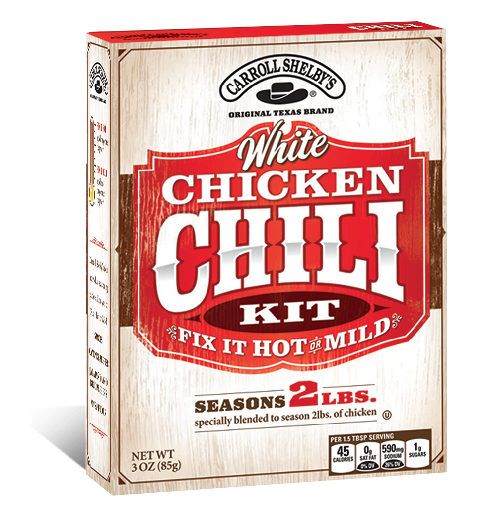 CARROLL SHELBY: White Chicken Chili Kit, 3 oz