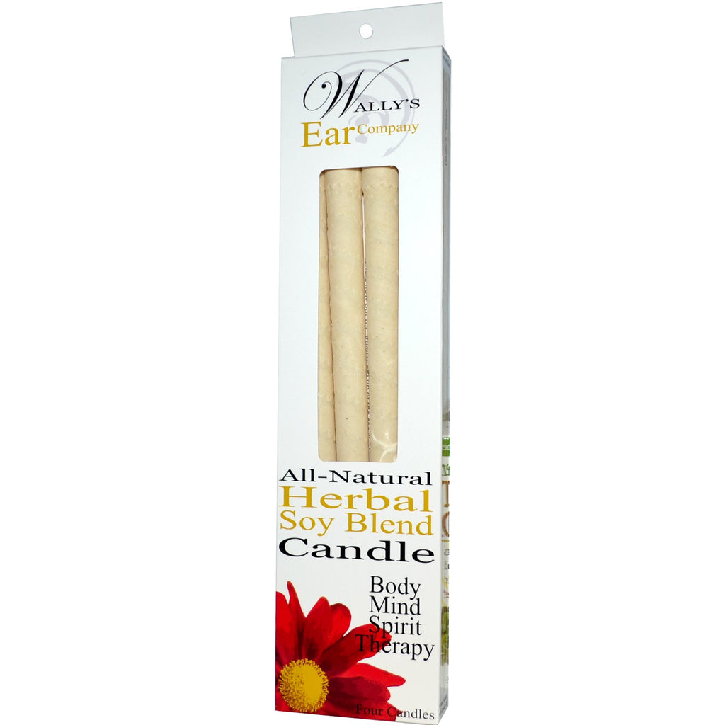 WALLY'S NATURAL PRODUCTS: Herbal Soy Blend Ear Candle, 4 Candles