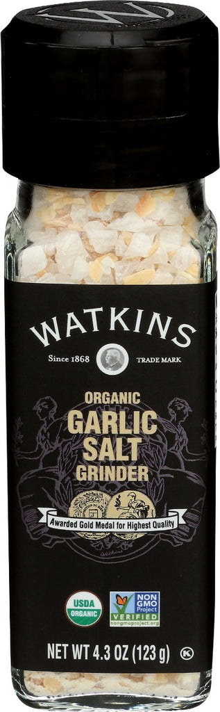 WATKINS: Organic Garlic Salt Grinder, 4.3 oz