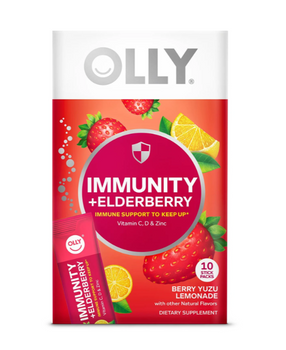 OLLY: Immunity Plus Elderberry Berry Yuzu Lemonade Powder Pack, 10 ea