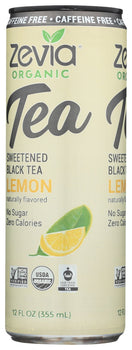 ZEVIA: Sweetened Black Tea Lemon Caffeine Free, 12 fo
